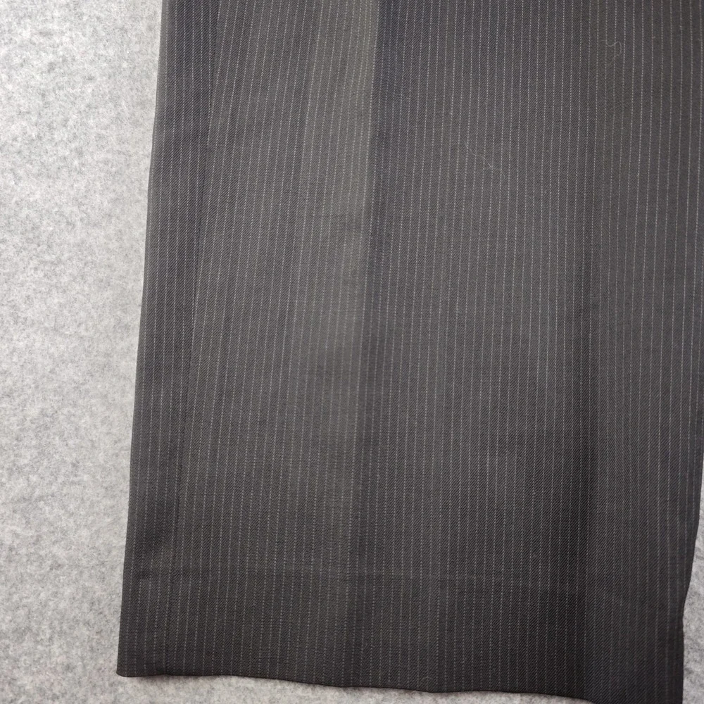 Banana Republic Dress Pants Mens 32x30 Black Pinstripe Flat Front Wool